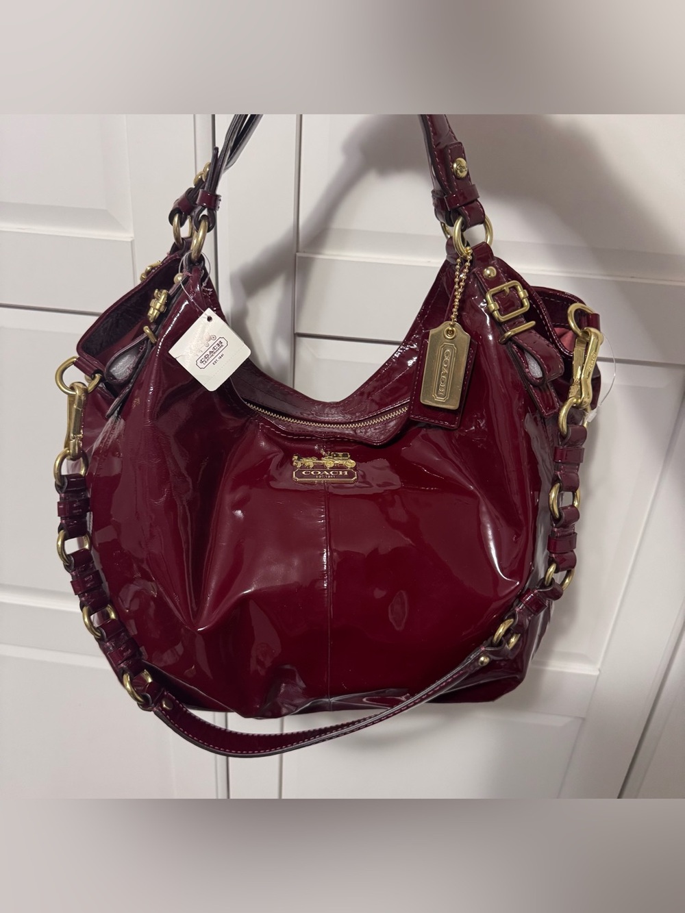 Vintage Coach Madison large patent purse NWT